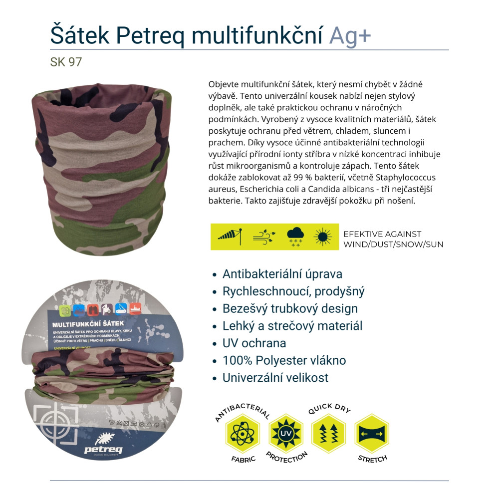 detail Šátek Petreq multifunkční Ag+ SK 97 - nové